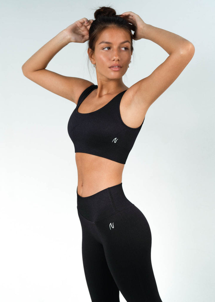 seamless ribbed sports top