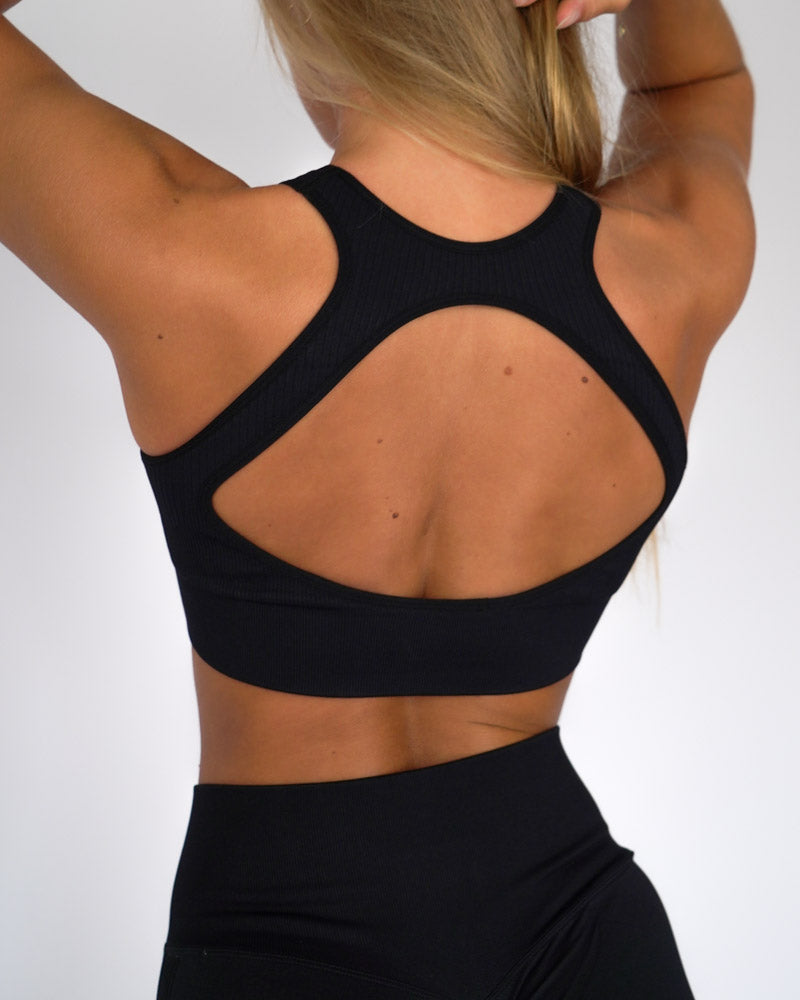 open back sports bra