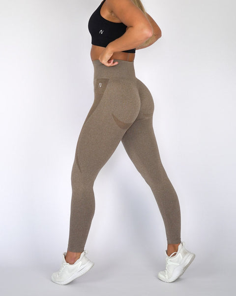 Contour Regular Waist Leggings - Brown - Clothing