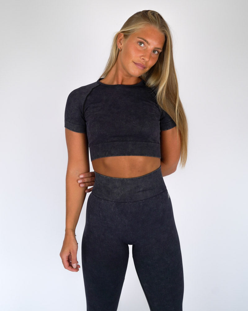 washed seamless crop top